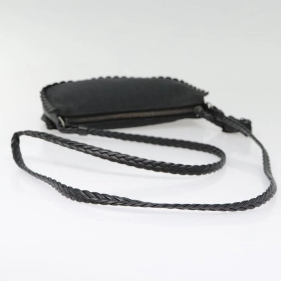 Christian Dior Trotter Canvas Shoulder Bag Silver Black Auth 92099 - Picture 8 of 14